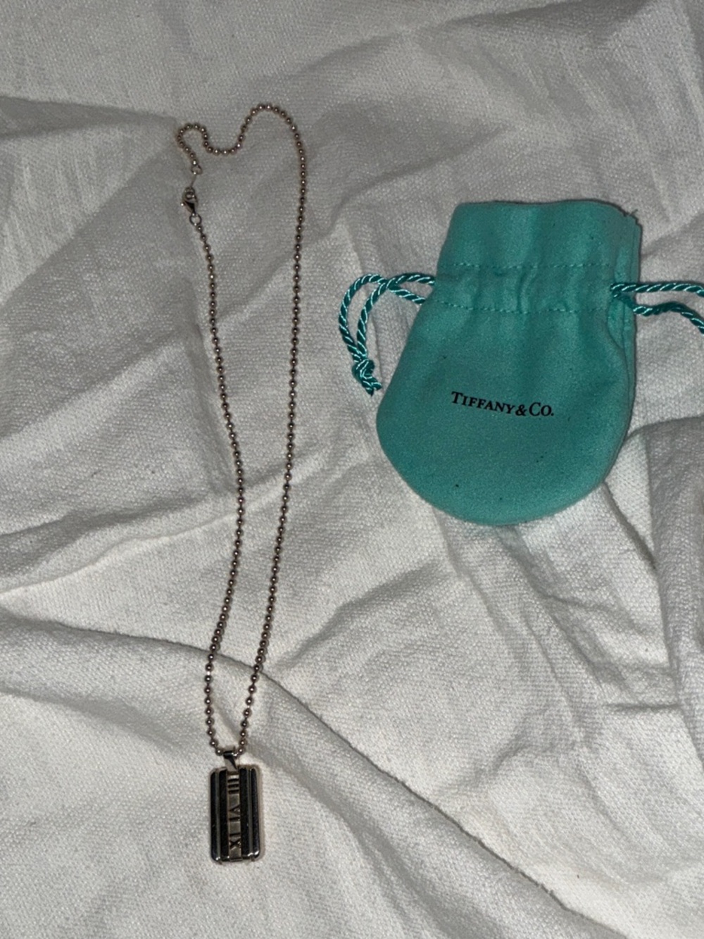 Vintage Tiffany & Co. Sterling Silver ATLAS Necklace with Signature Blue Pouch